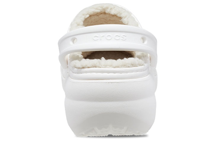 (WMNS) Crocs Classic Platform Lined Clogs 'White' 207938-100 - 5