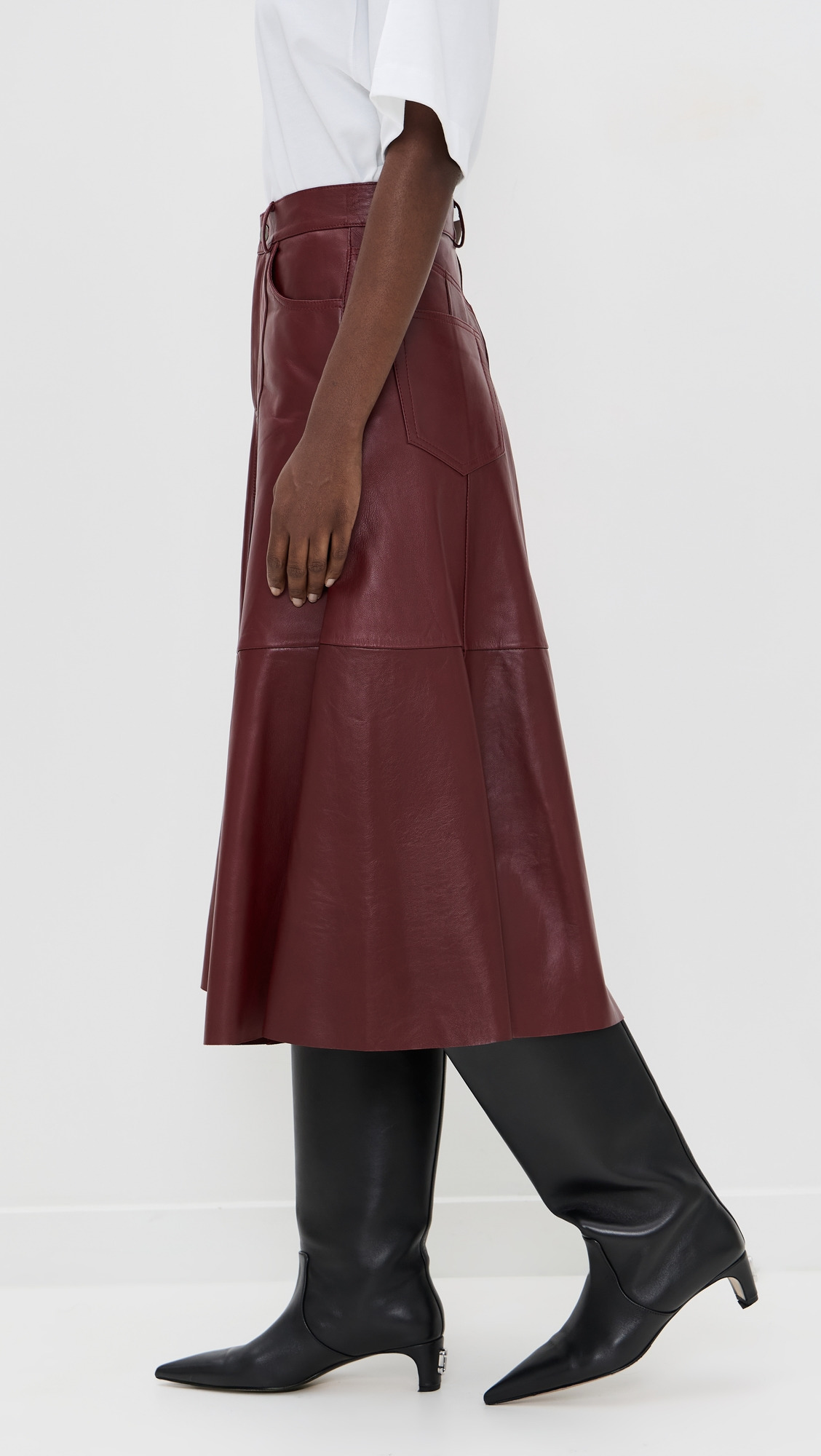 Mid Serenity Leather Skirt - 3