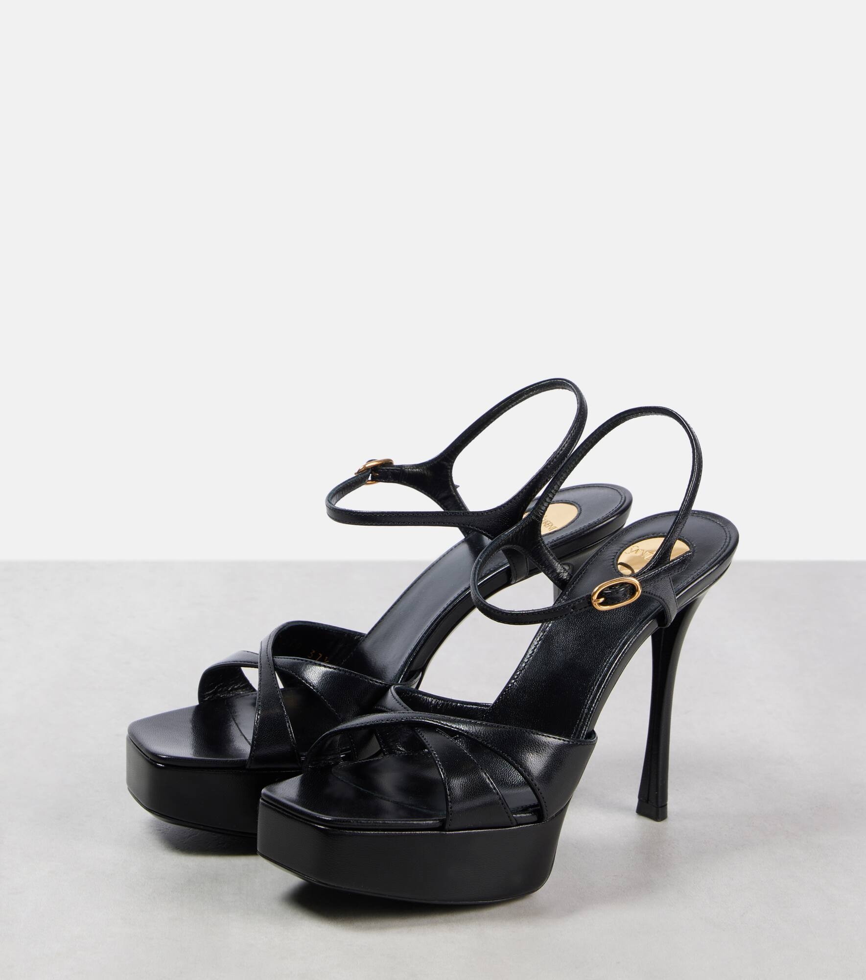 Debbie 85 leather platform sandals - 4