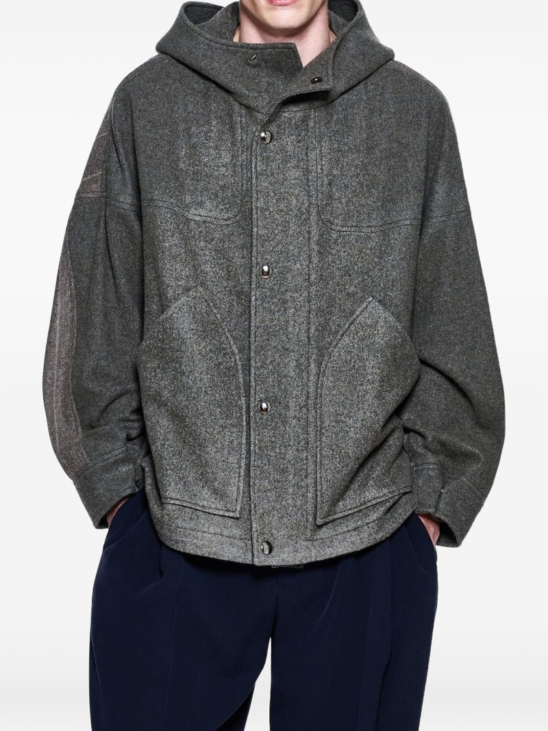 GIORGIO ARMANI hooded buttoned peacoat outlook