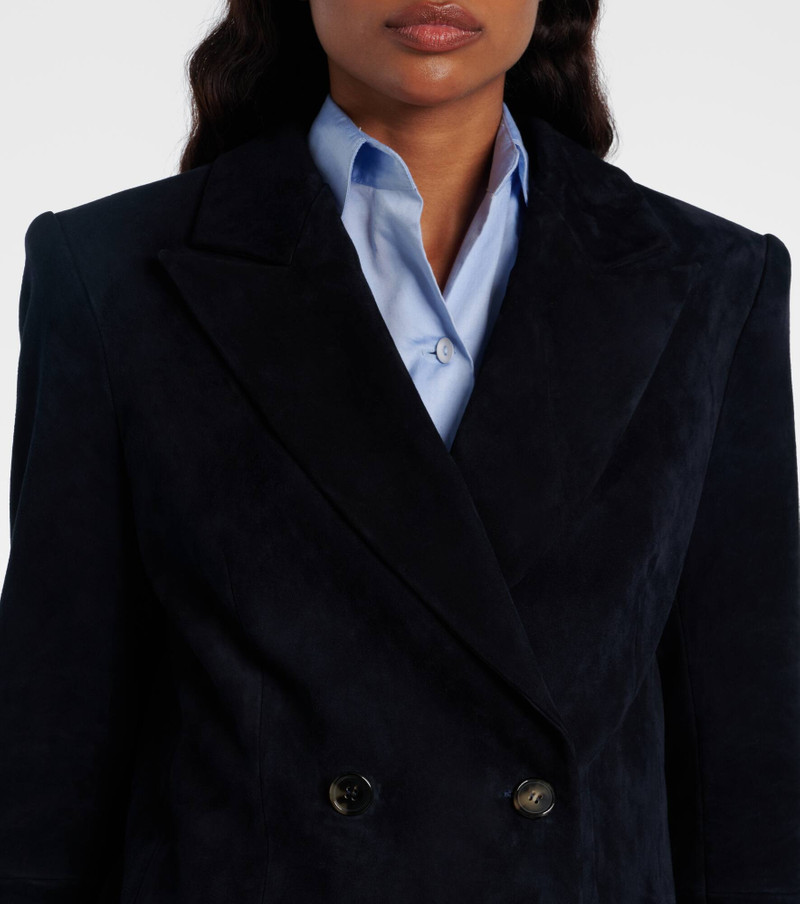 Suede double-breasted blazer 4