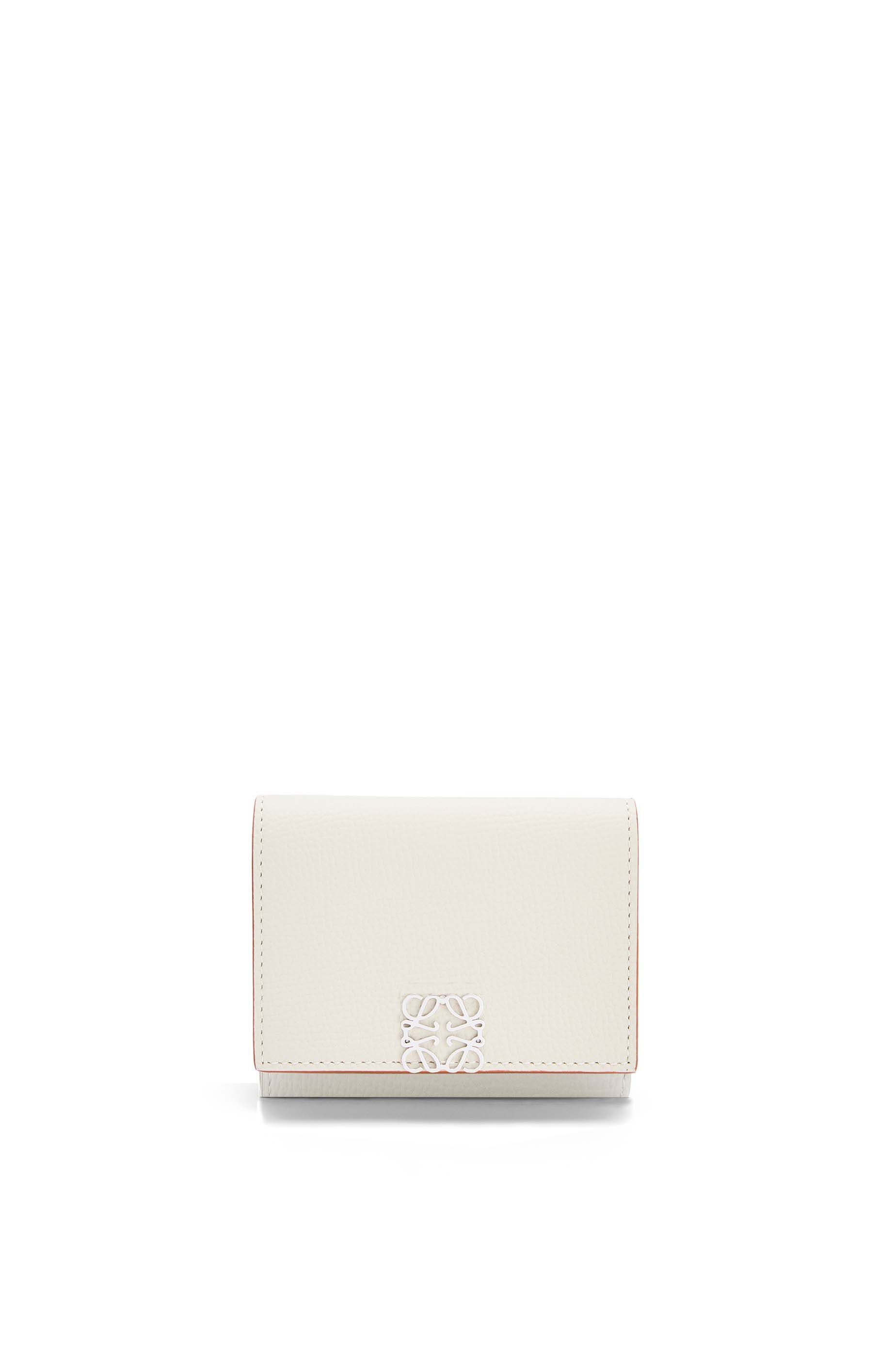 Anagram trifold wallet in pebble grain calfskin - 1