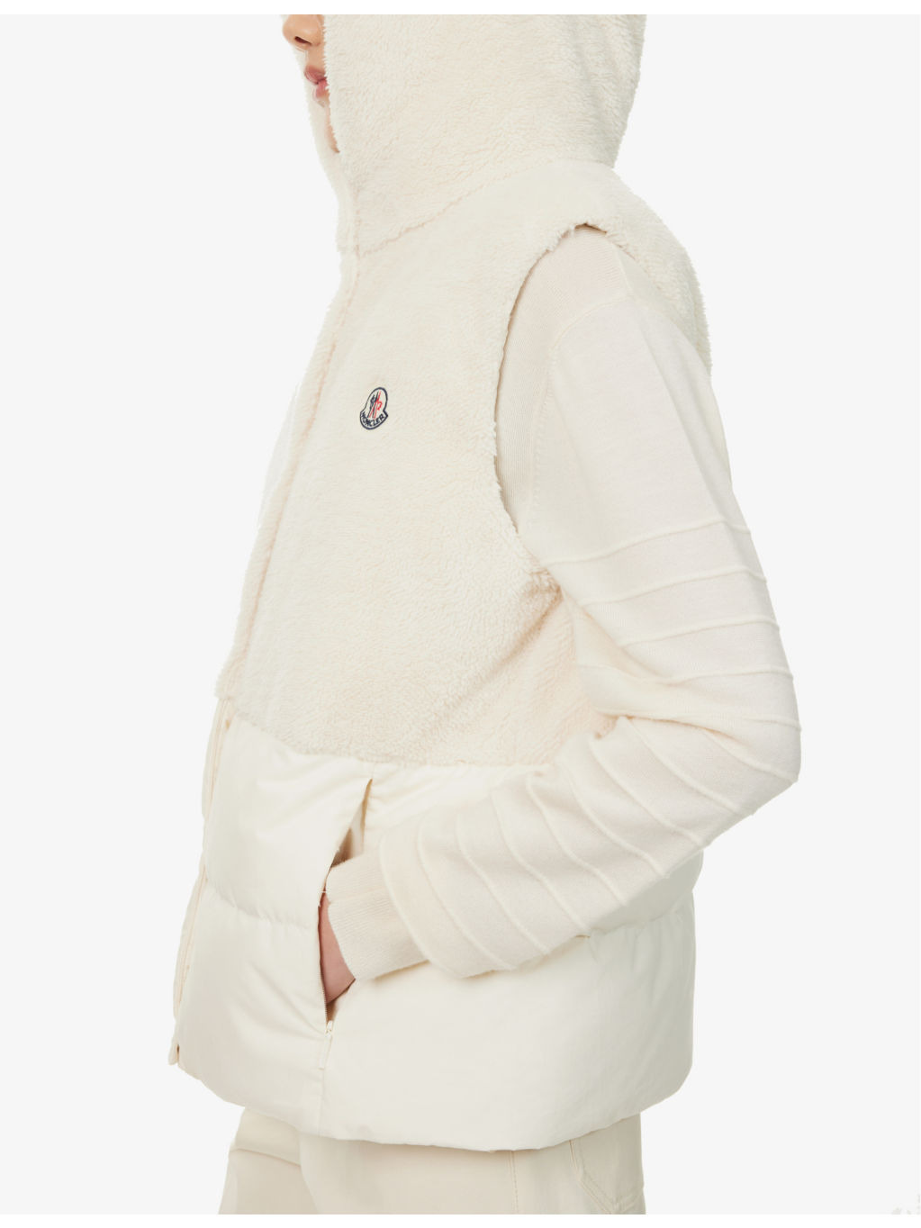 Teddy-Contrast Padded Shell Gilet - 6