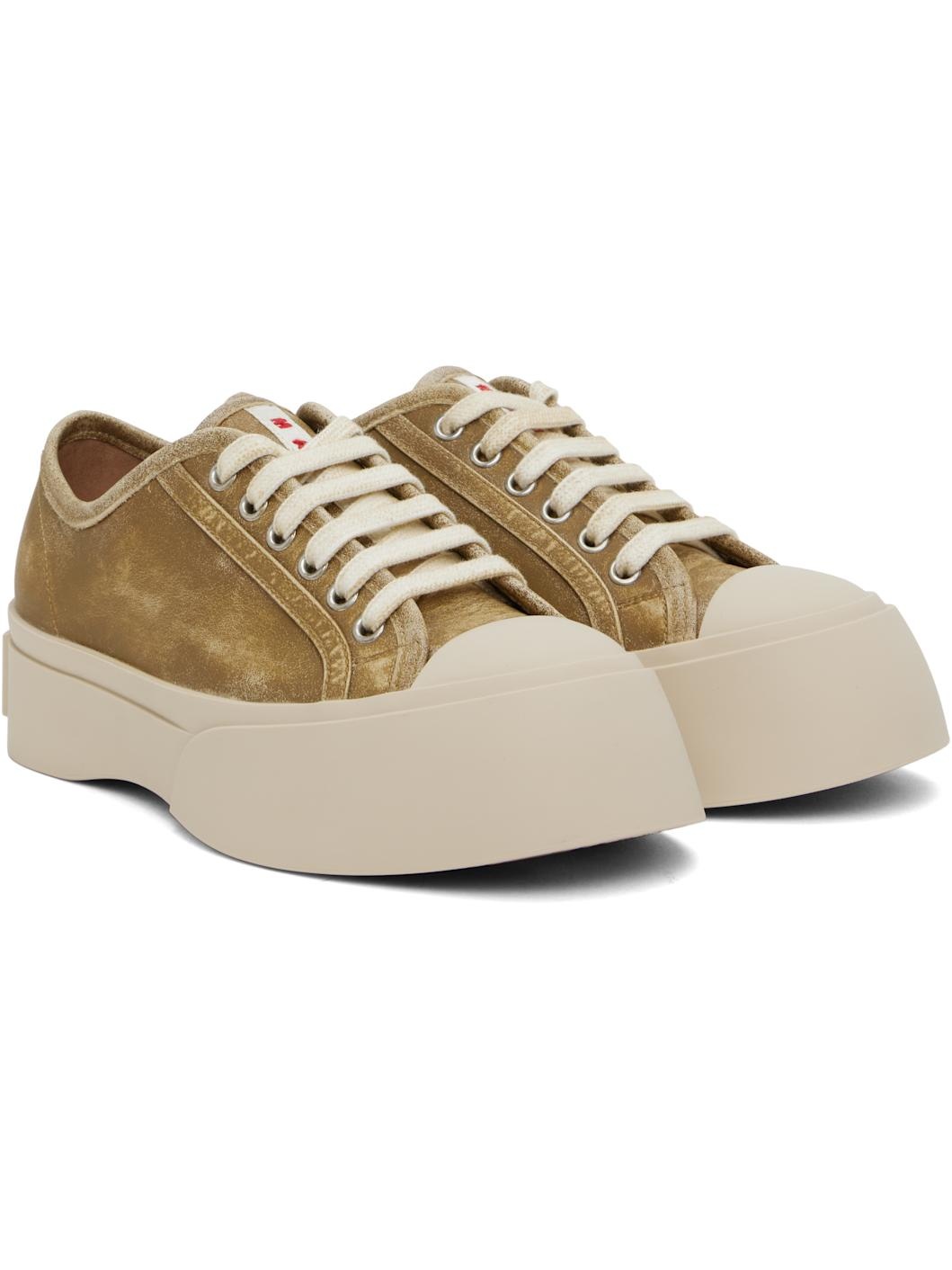 Tan Pablo Low-Top Lace-Up Sneakers - 4