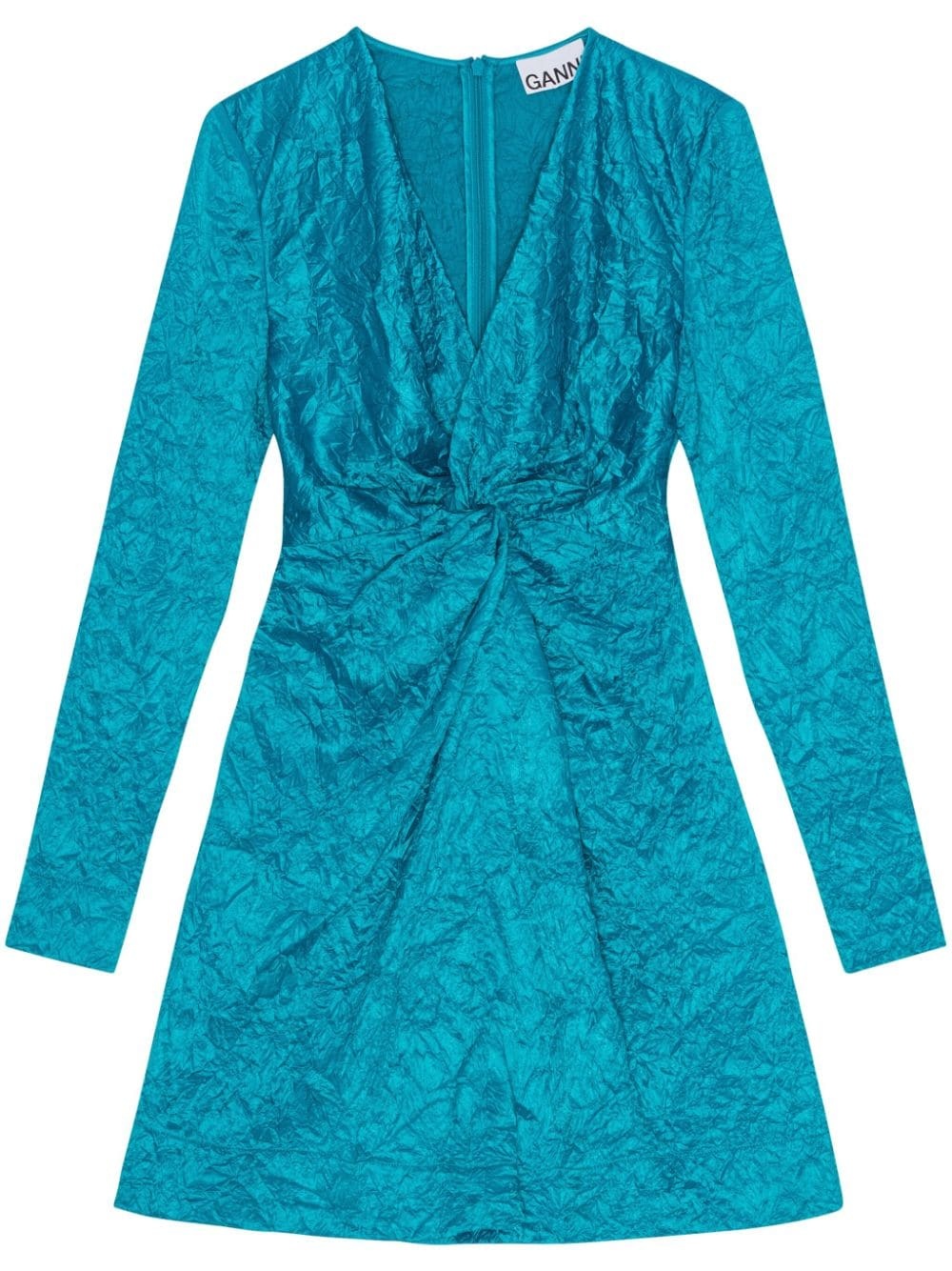 crinkled-satin knot dress - 1