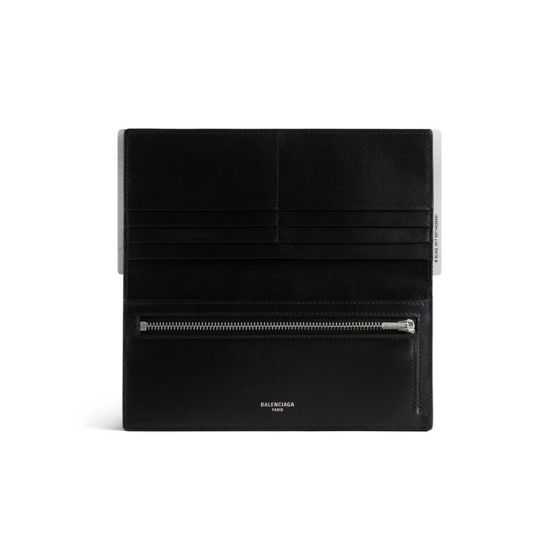 Men's Passport Long Wallet 1 Ticket in Black - 3