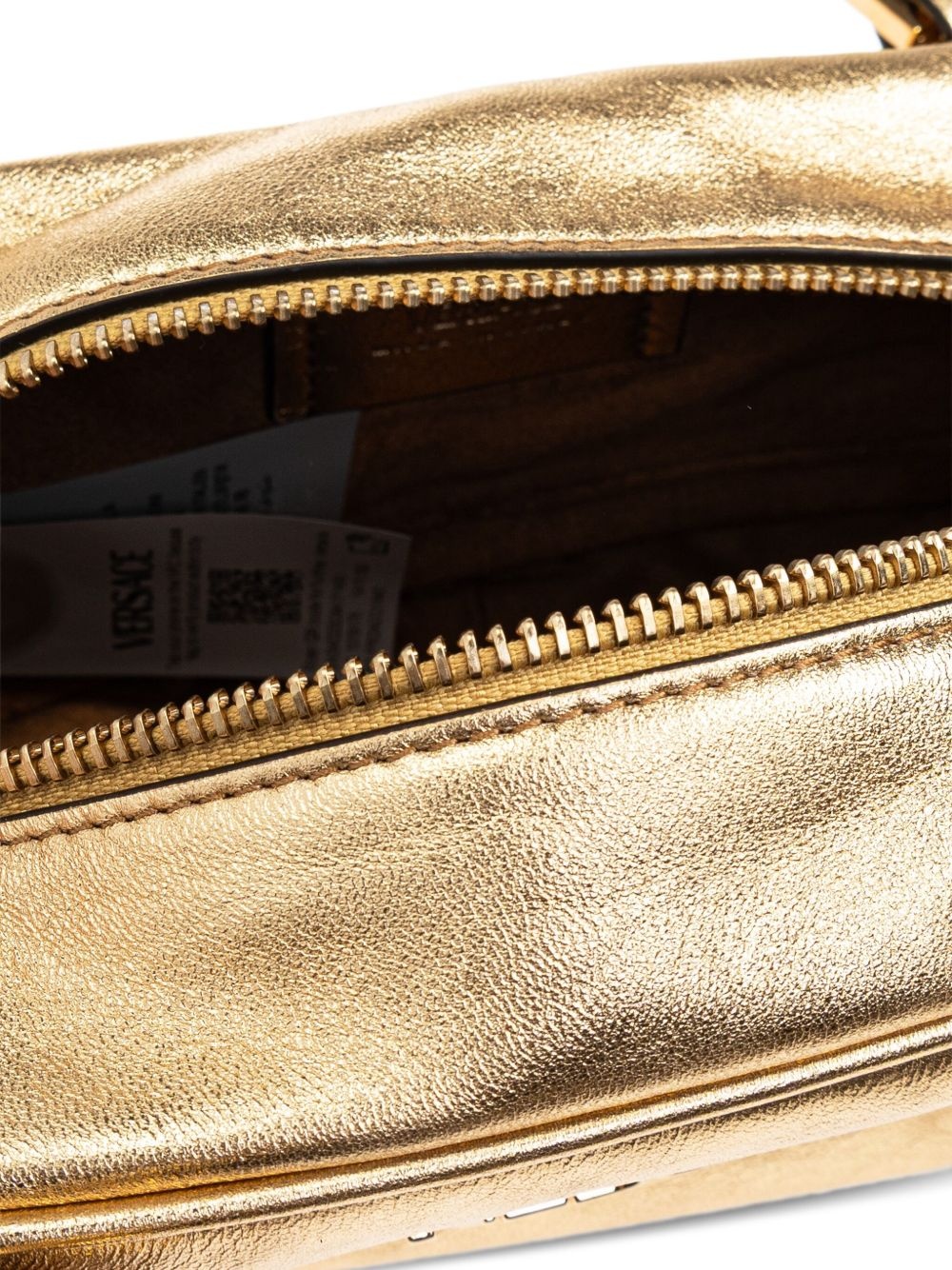 metallic leather shoulder bag - 6