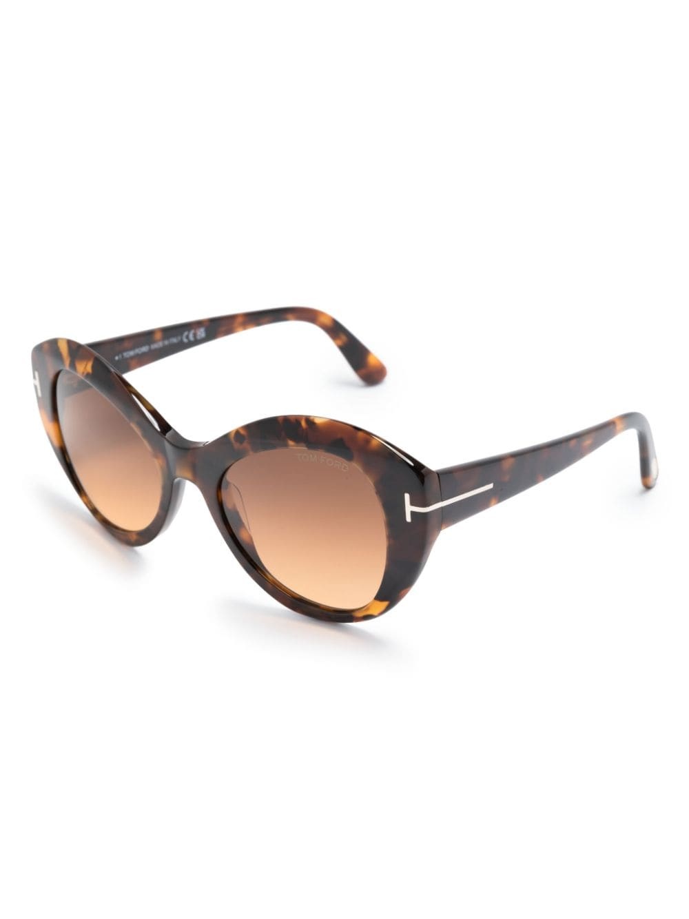 tortoiseshell effect oversized sunglasses - 2