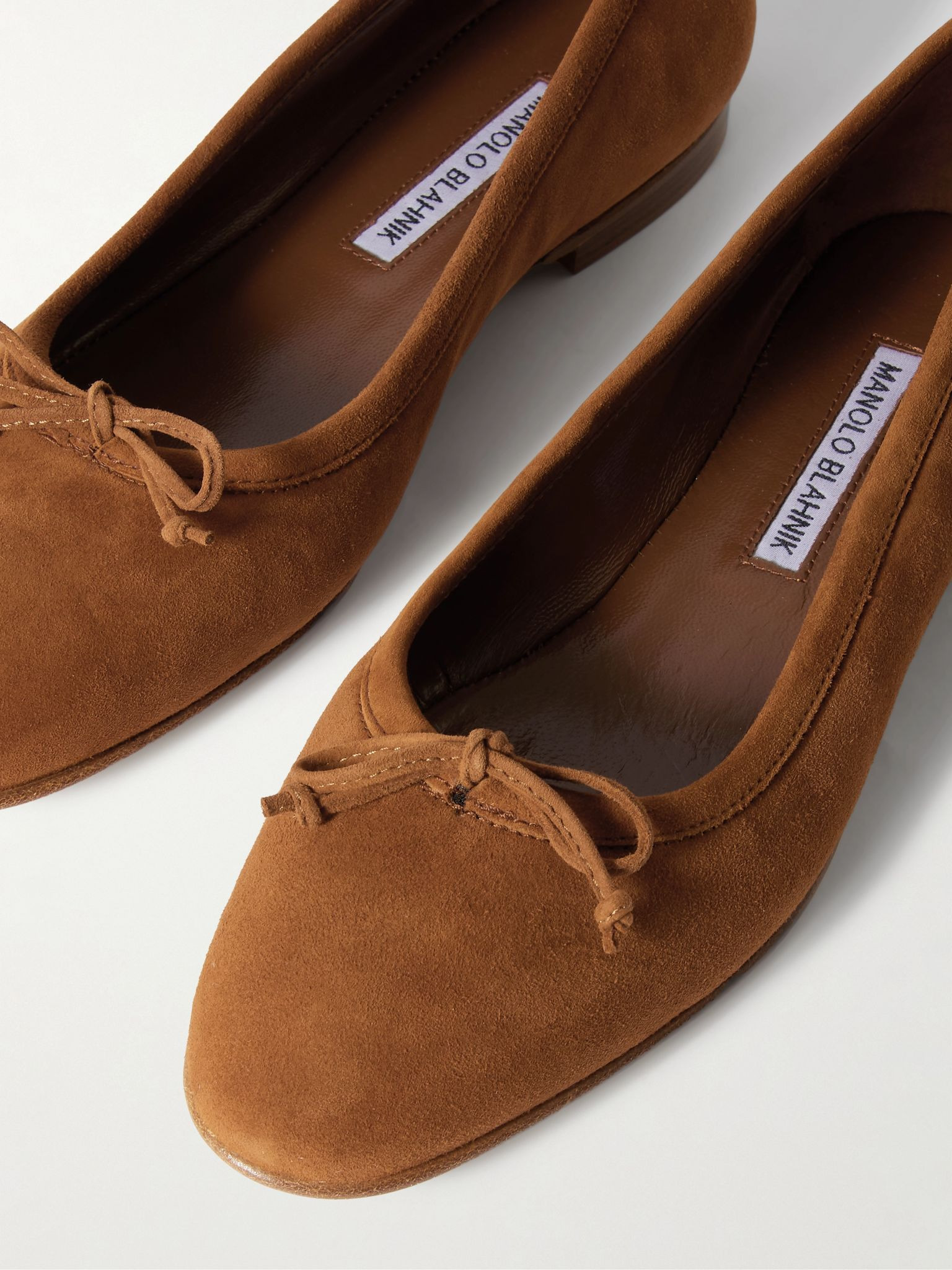 Veralli bow-detailed suede ballet flats Brown - 4