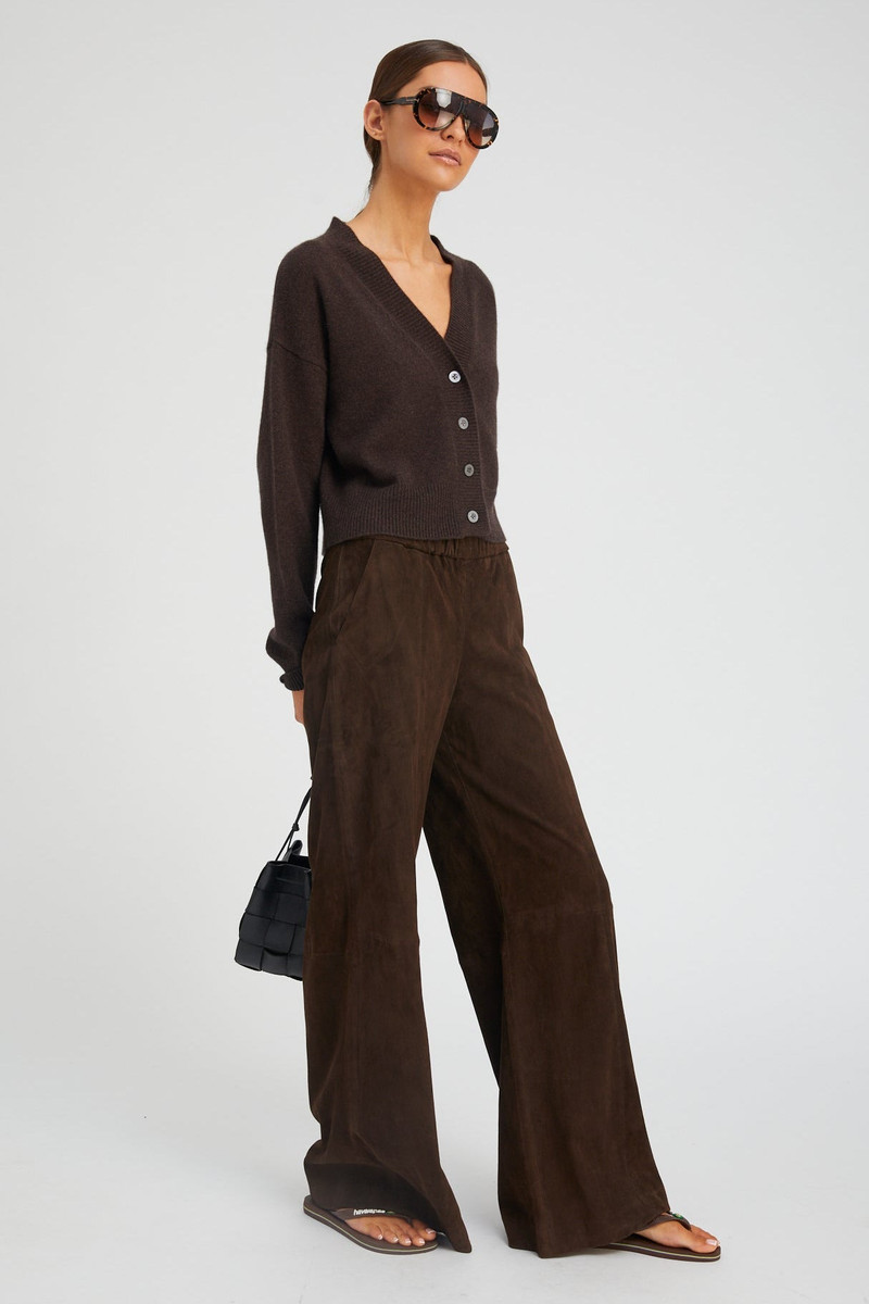 SPRWMN AMERICANO SUEDE WIDE LEG TROUSERS outlook