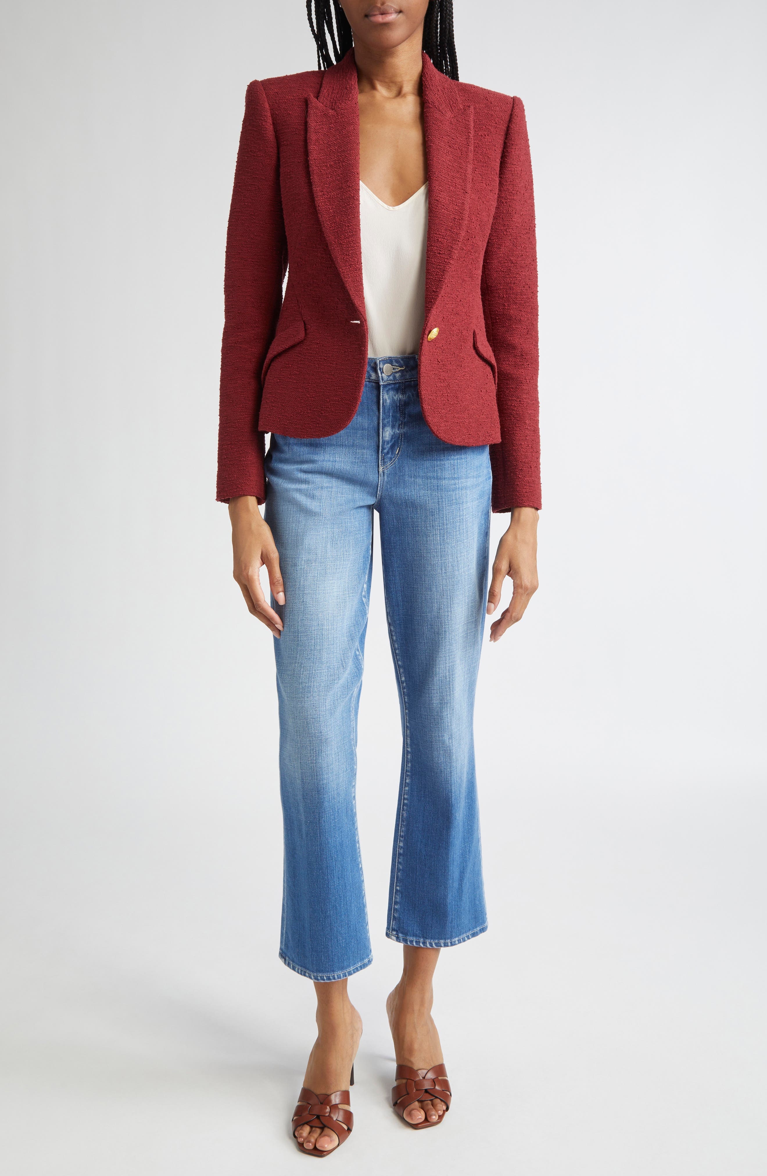 L'AGENCE Tati High Waist Crop Micro Bootcut Jeans in Rosales at Nordstrom - 2