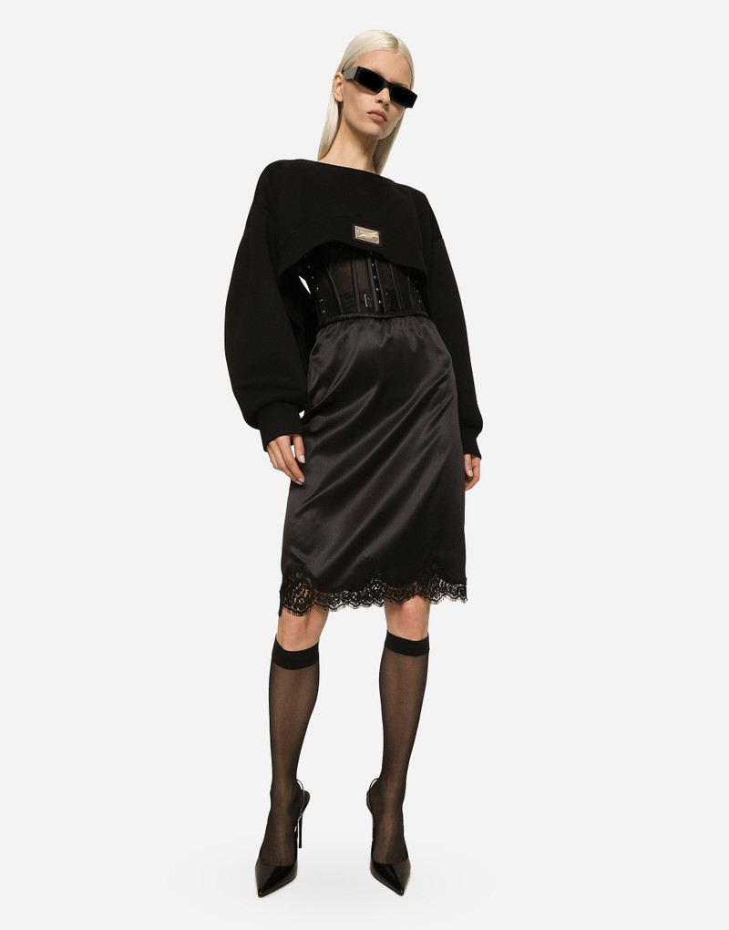 Dolce & Gabbana Technical jersey sweatshirt with cut-out and Dolce&Gabbana tag outlook