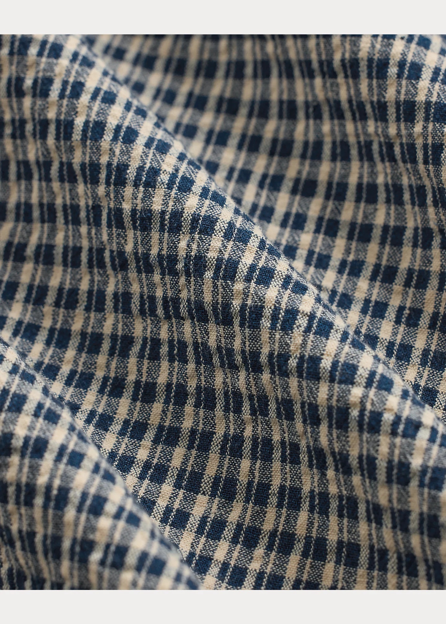 Indigo Checked Seersucker Workshirt - 5