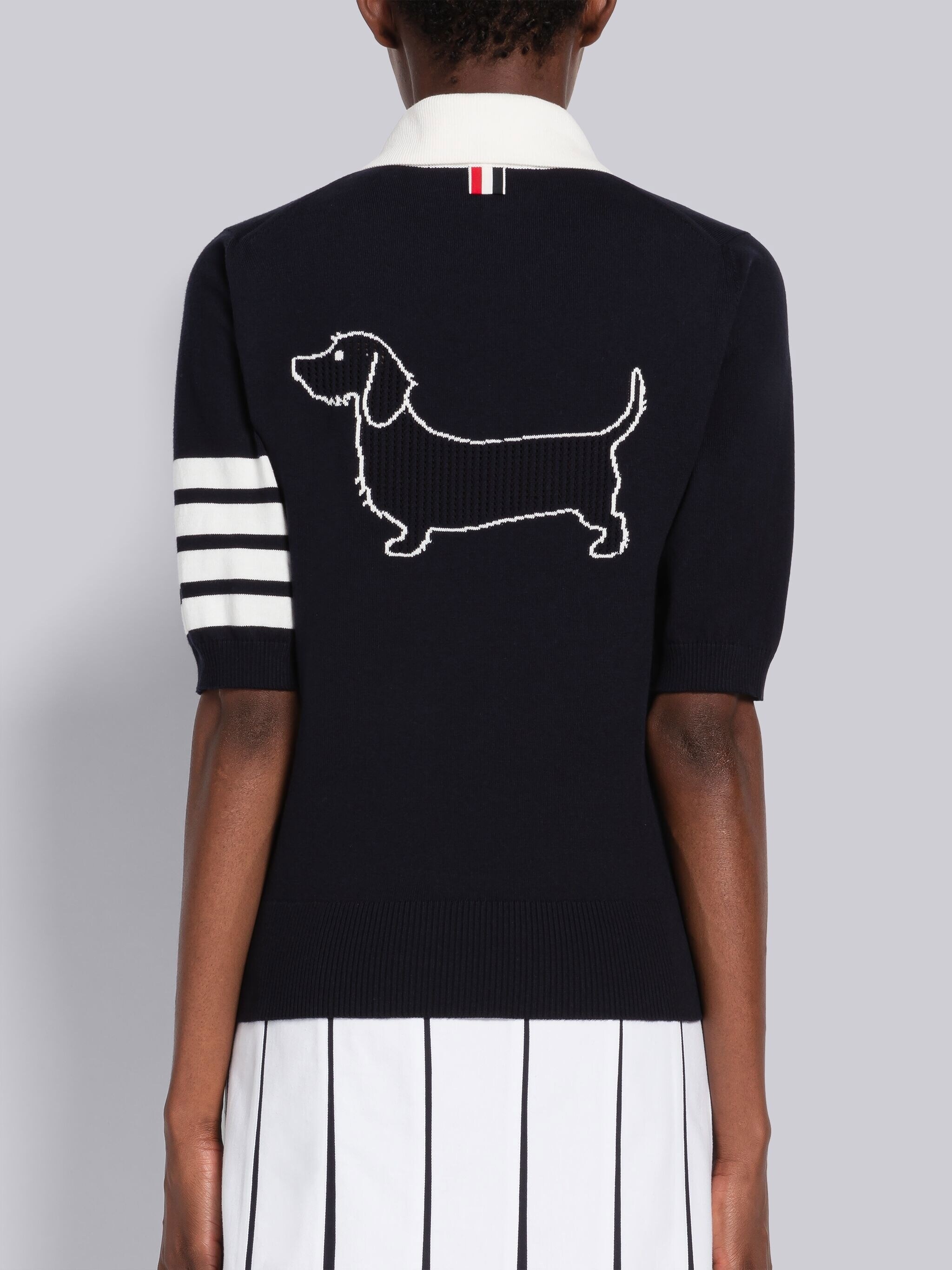 Cotton Hector Pointelle 4-Bar Polo - 3