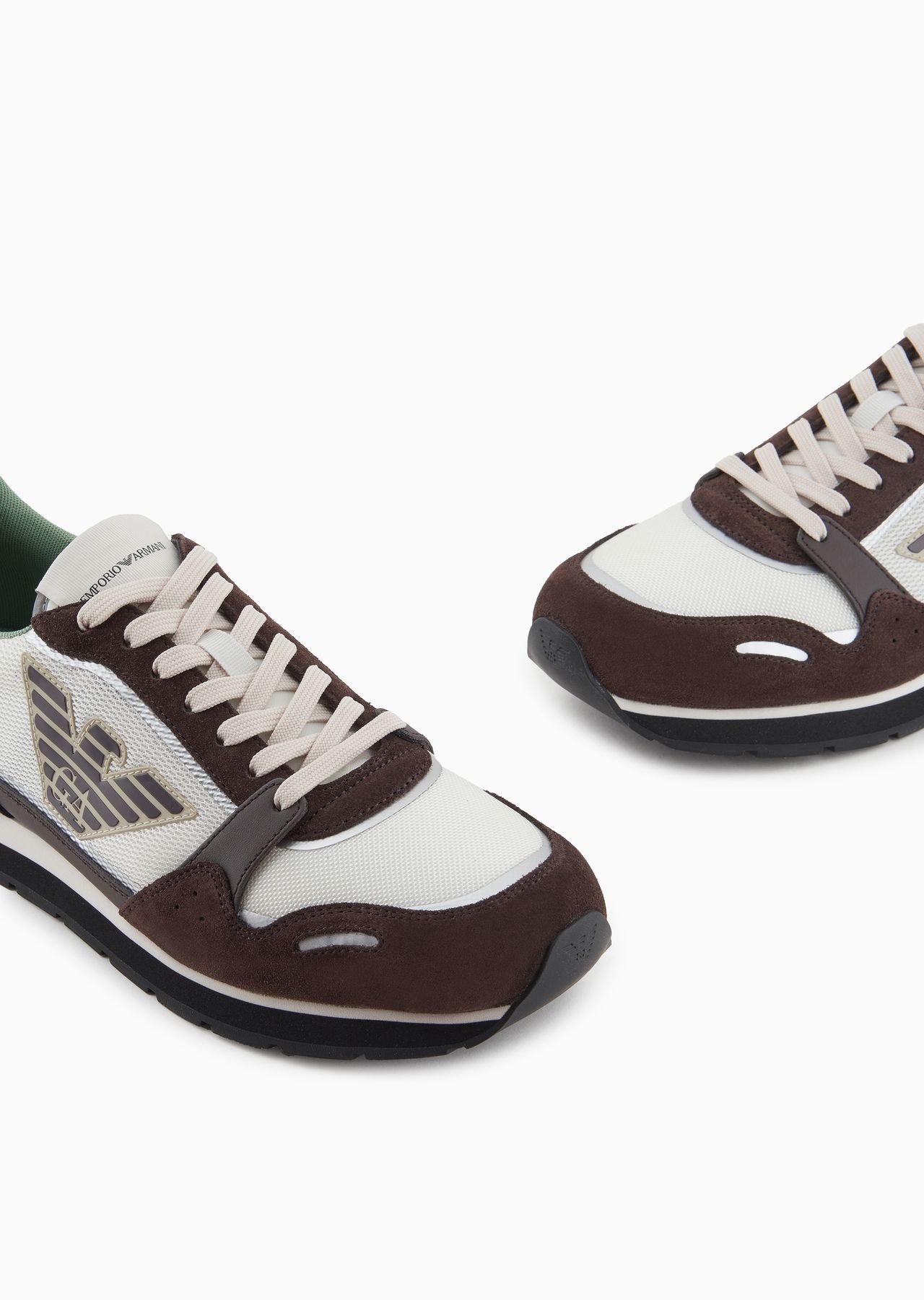 Mesh sneakers with suede details and eagle patch - 5