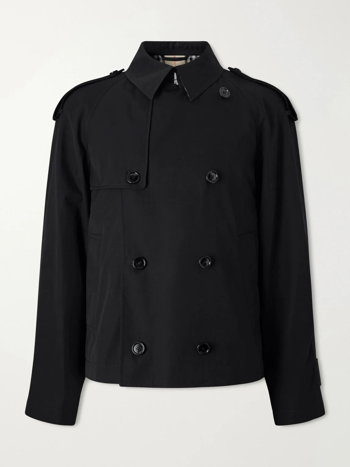 Cropped Cotton-Gabardine Trench Coat - 1