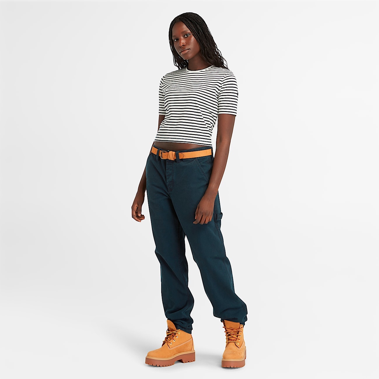 Women's Striped Short-Sleeve Baby T-Shirt - 3