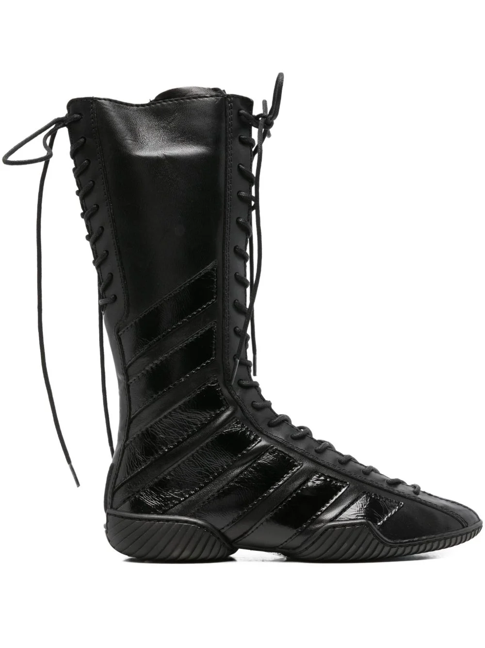 lace-up leather sneakers - 1