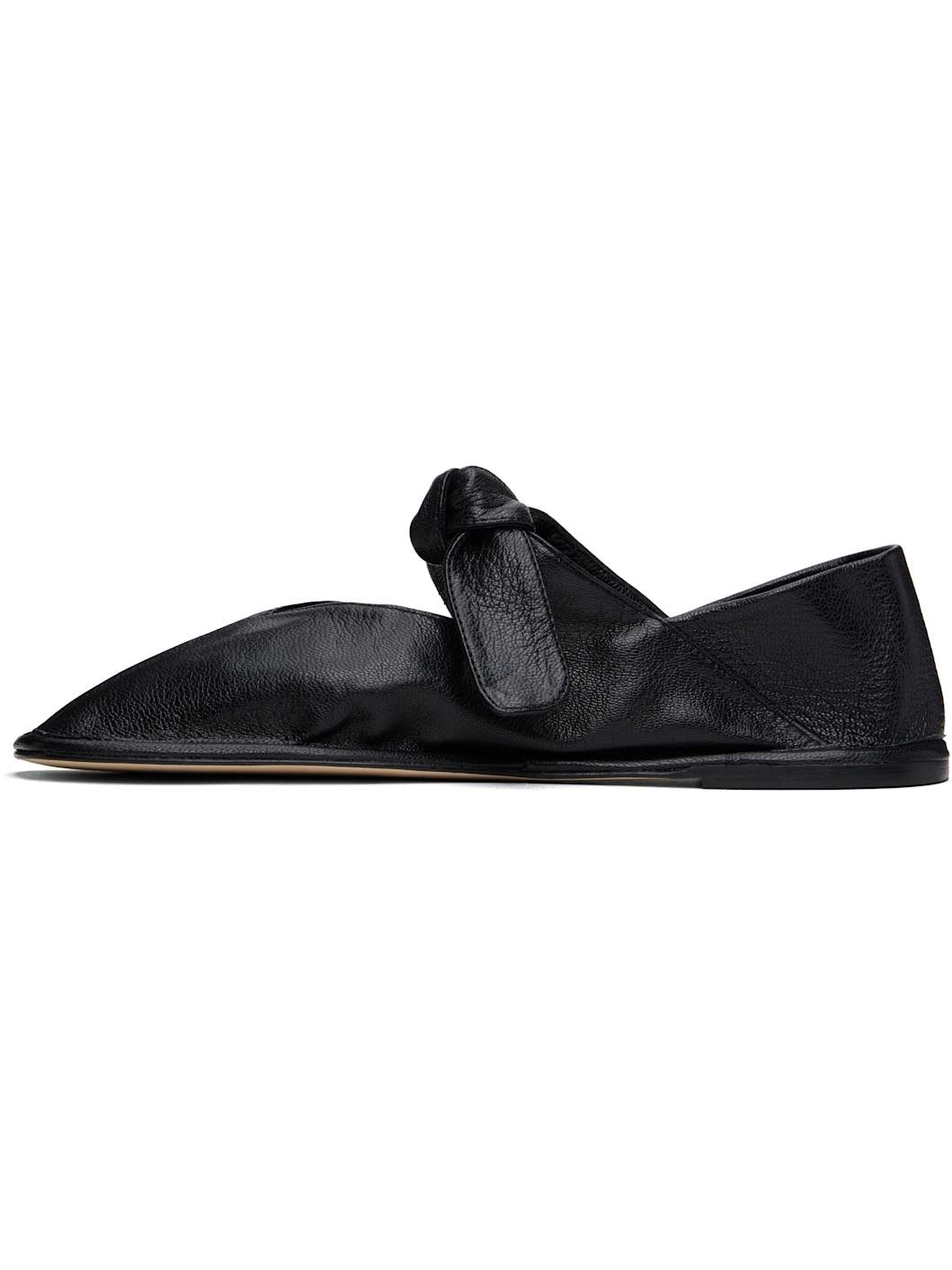 Black Llasada Supple Shiny Ballerina Flats - 3