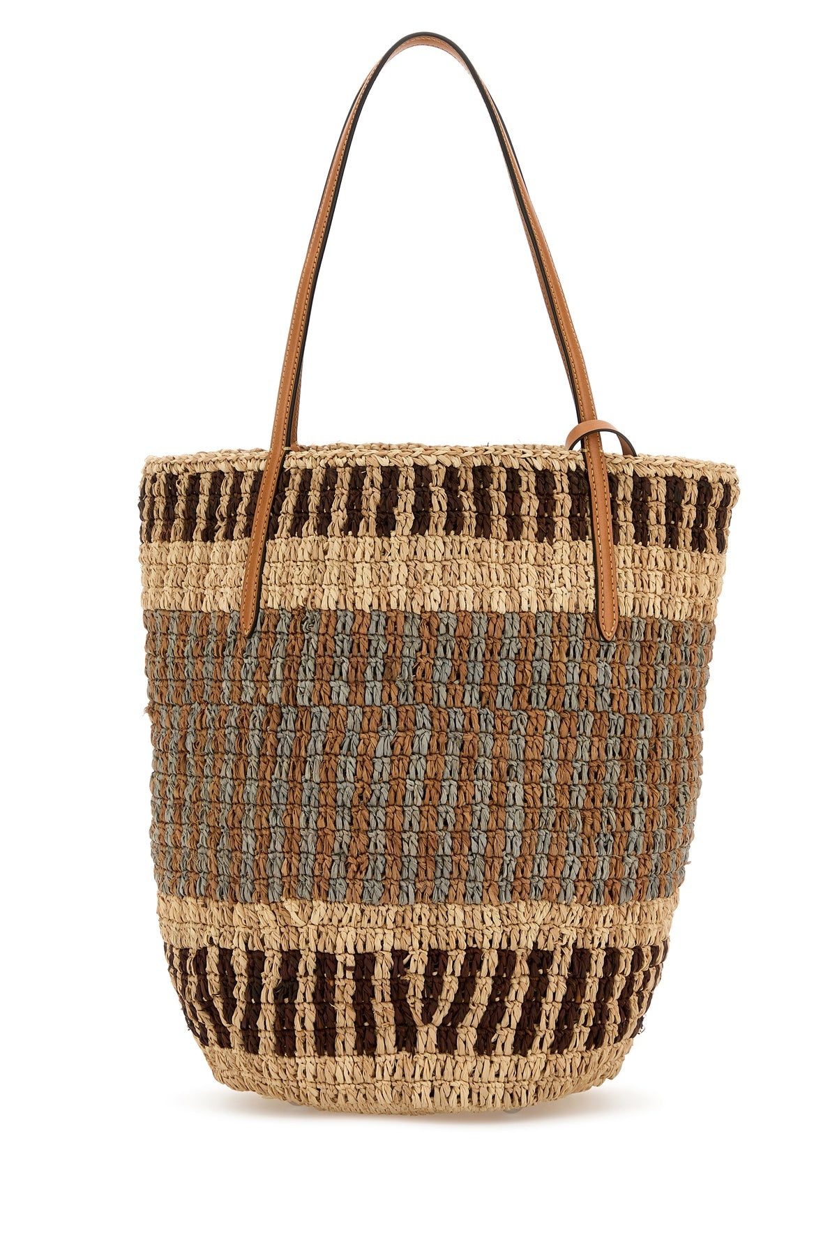 Valentino Embroidered raffia VLogo Signature shopping bag