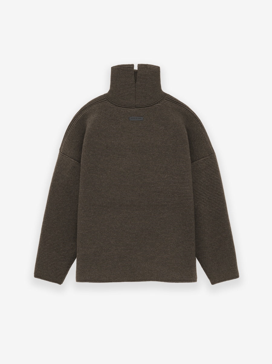 Heavy Ottoman Wool High Neck Sweater - 2