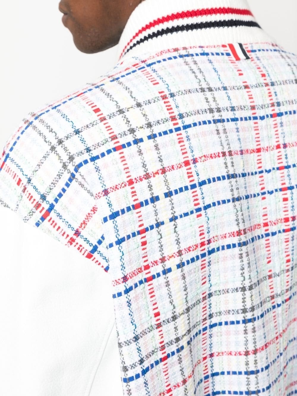 gingham-check bomber jacket - 5