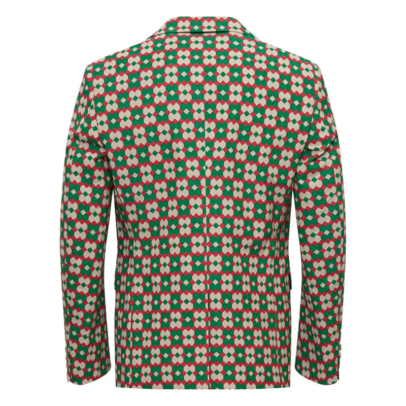 Comme des Garçons Homme Plus Multi-Colour Diamond Print Pattern Blazer outlook