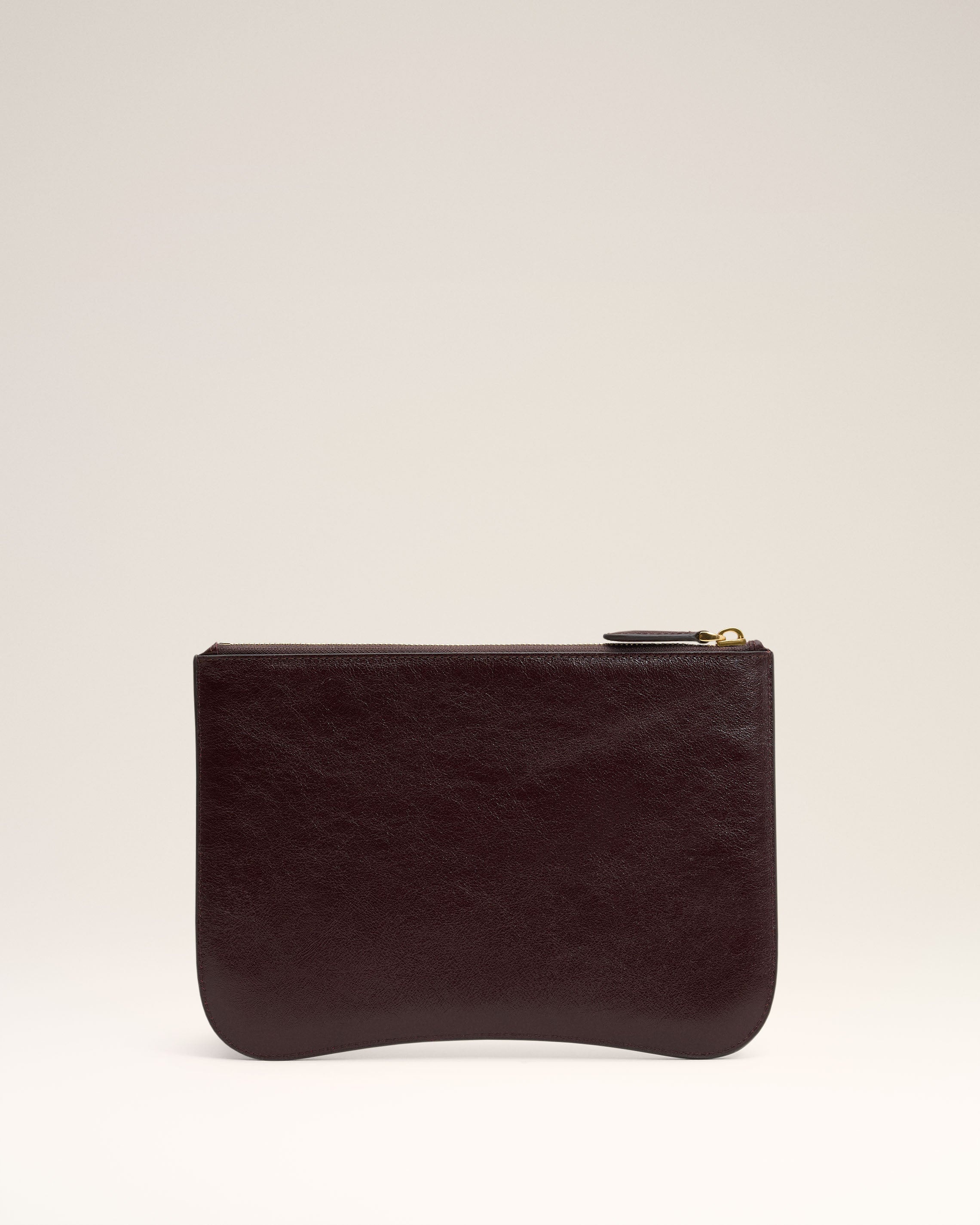 BURGUNDY LEATHER PARIS PARIS POUCH - 2