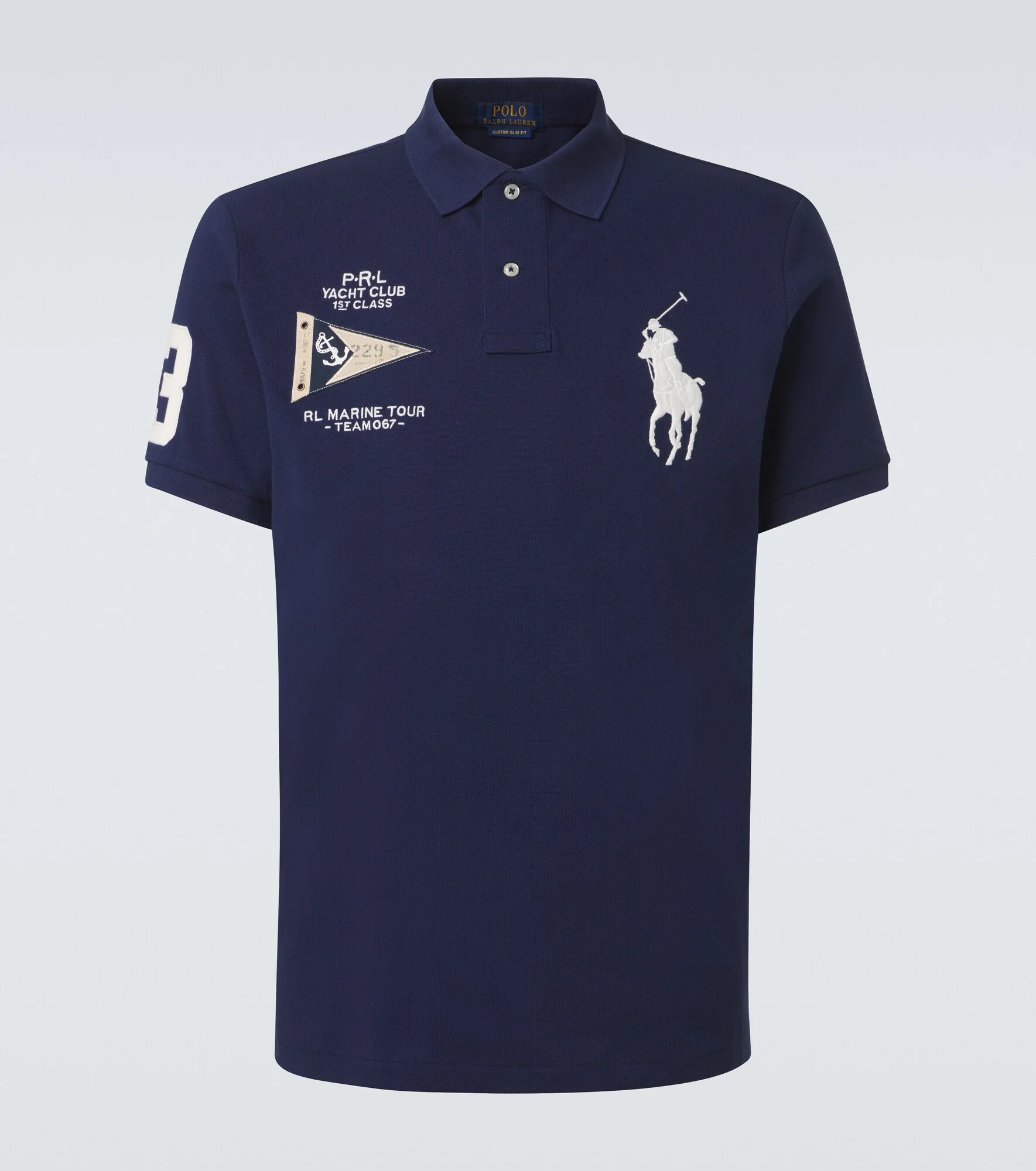 Embroidered cotton polo shirt - 1