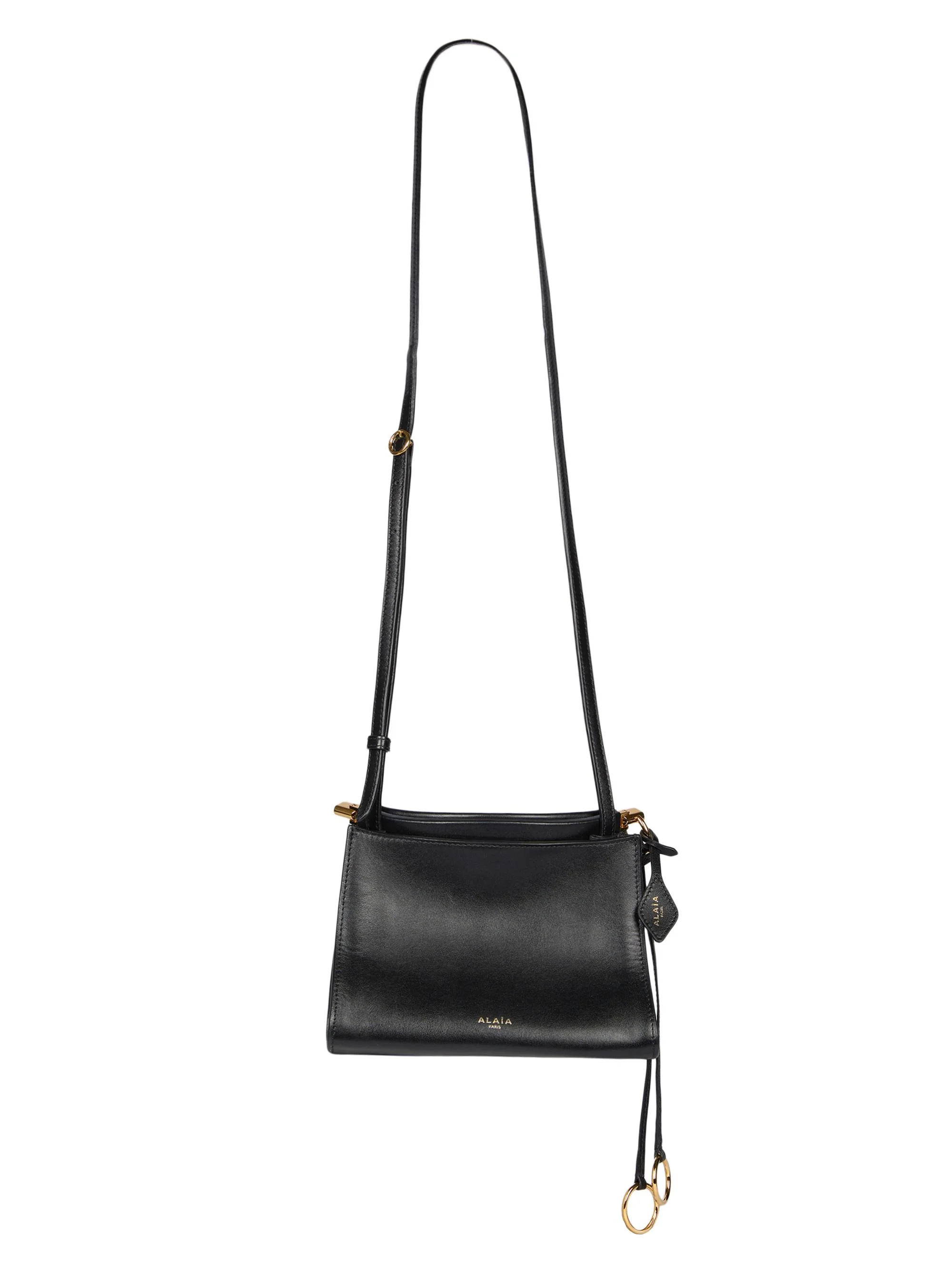 Women's Square Leather Small Shoulder Bag - Noir - 1