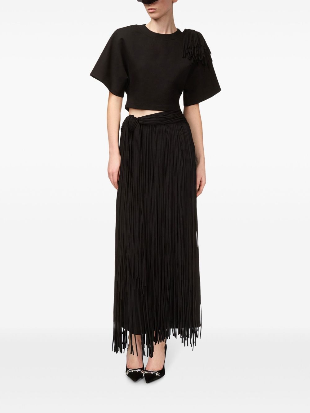 fringed midi skirt - 4