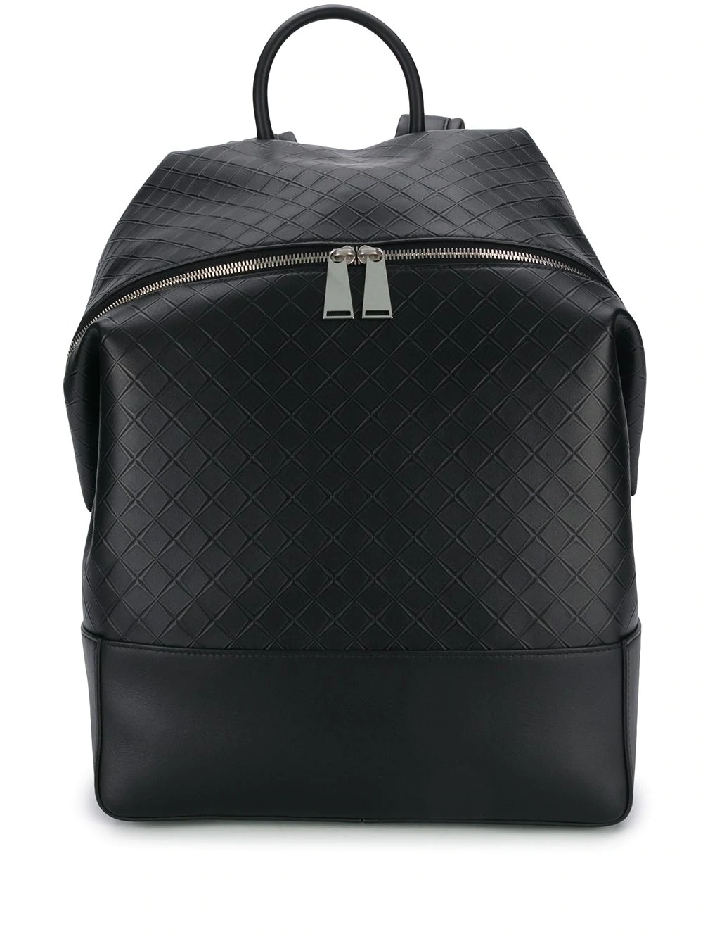 woven detailed leather backpack - 1