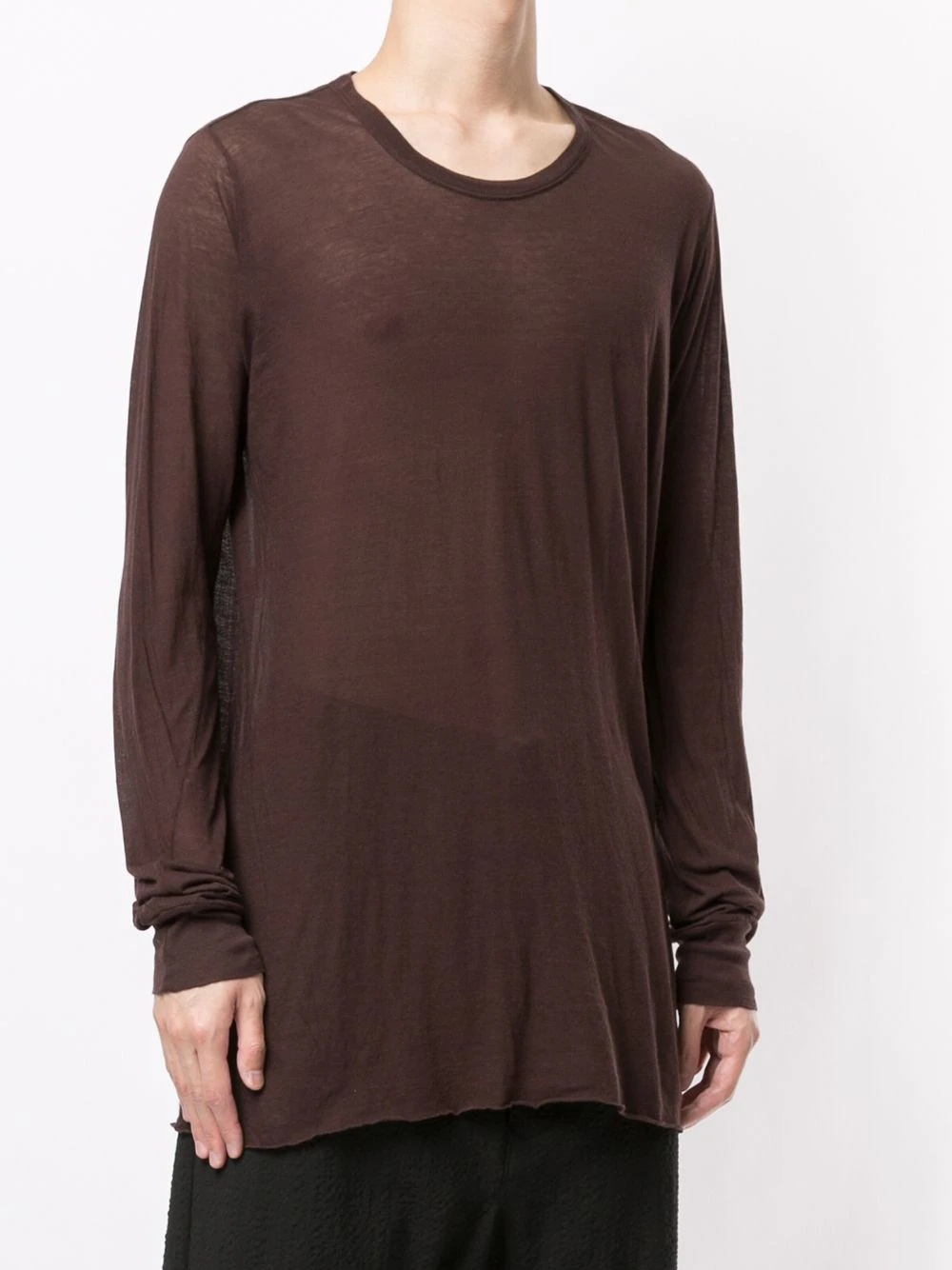 sheer longsleved T-shirt - 3