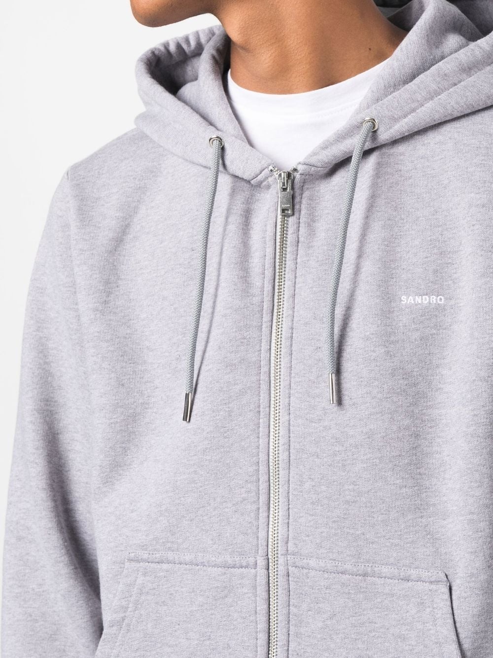 embroidered logo organic cotton hoodie - 5