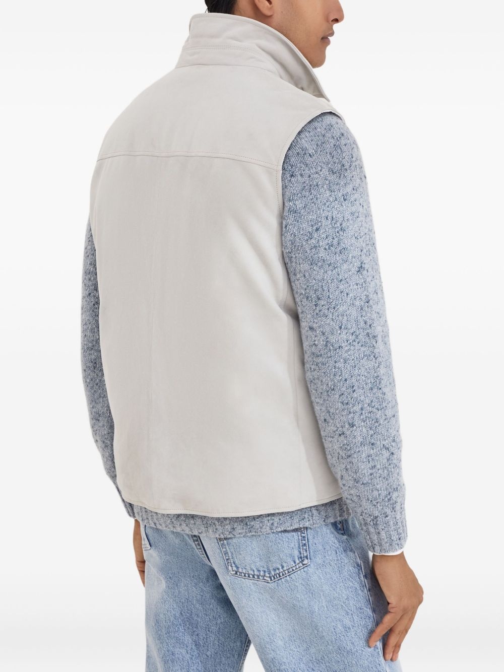 suede down vest - 4