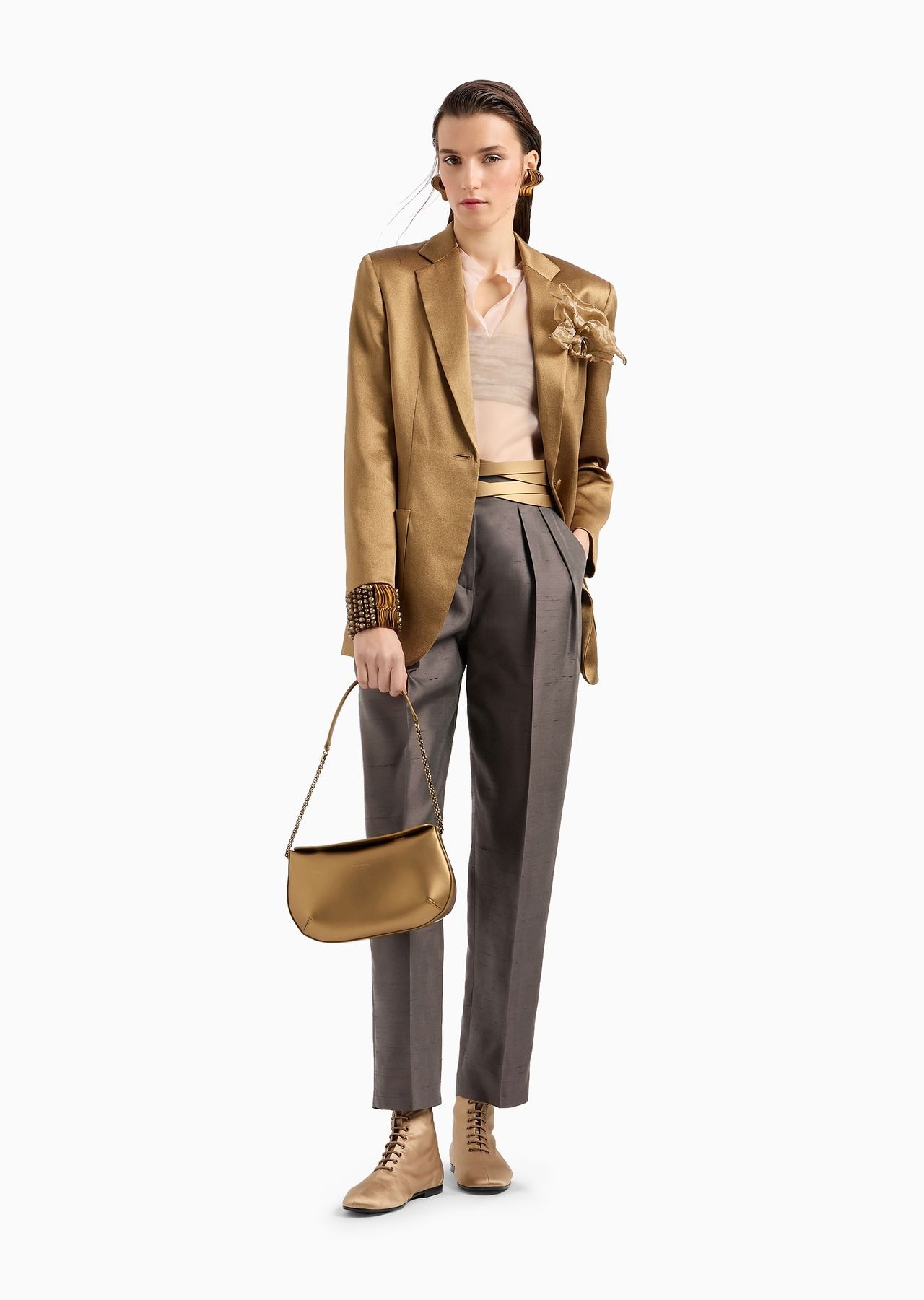 Single-breasted jacket in ottoman silk - 3