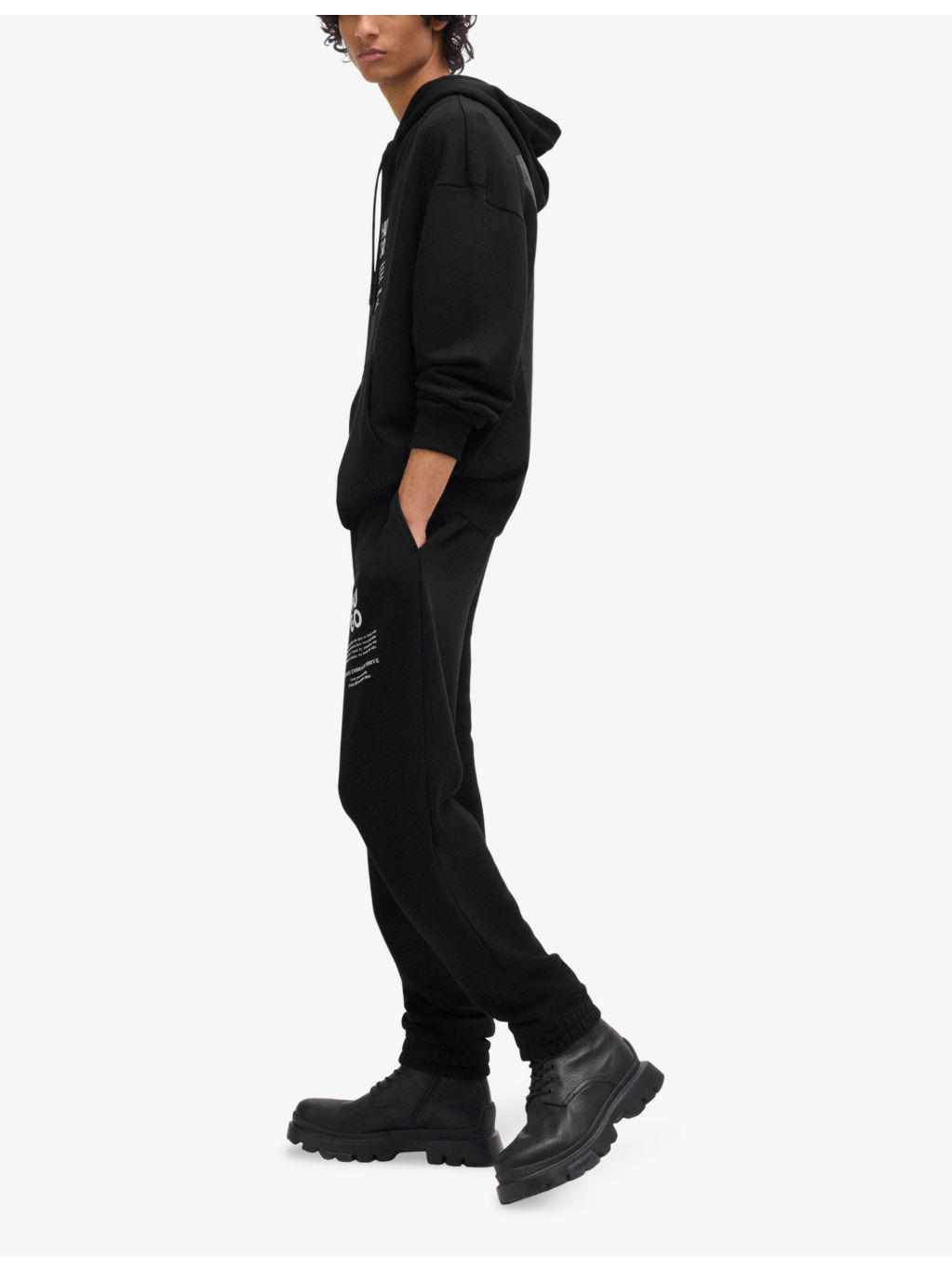 Flame graphic-print oversized-fit cotton-blend hoody - 2