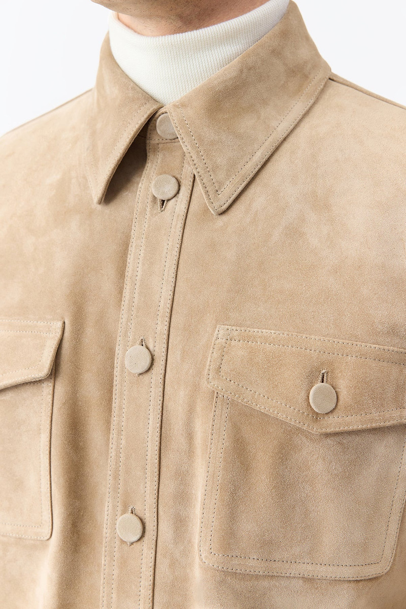 Lucas Overshirt in Camel Suede 3