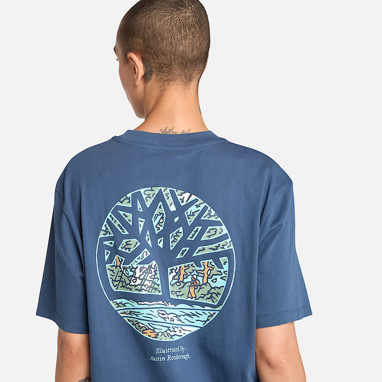 Illustrated Tree Logo Back Graphic T-Shirt - 5