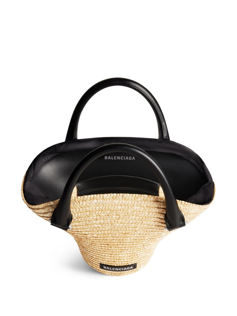 mini braided-raffia tote bag - 5