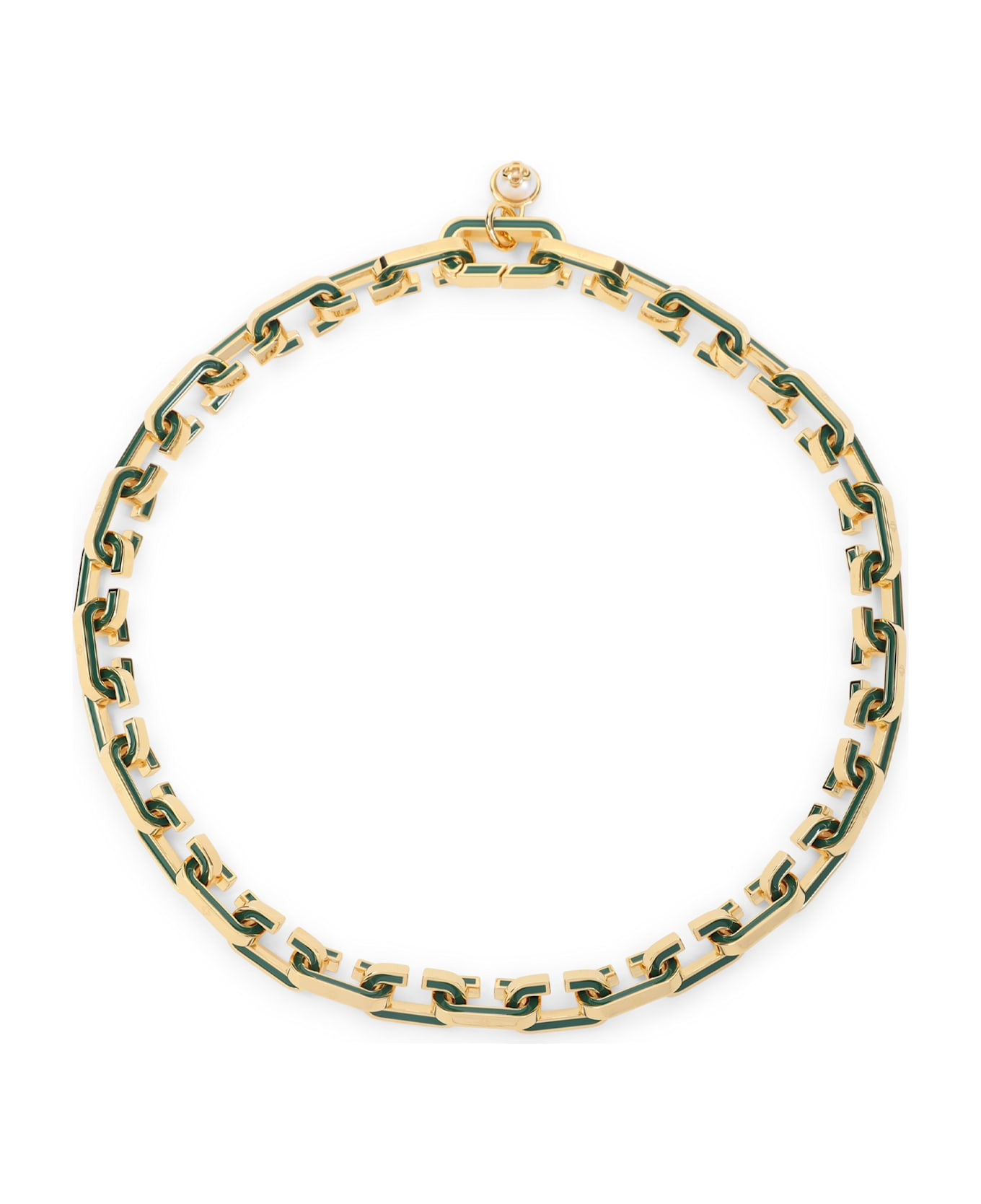 Enamel C Link Necklace - 2