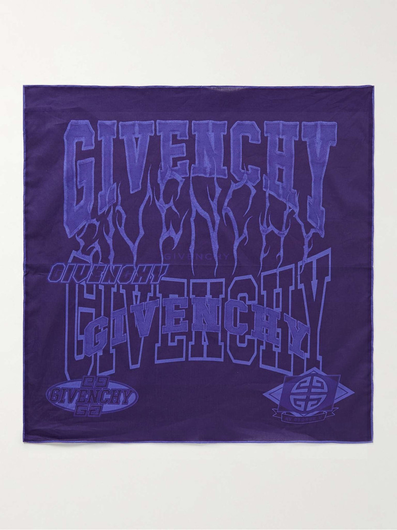 Logo-Print Cotton-Voile Scarf - 1