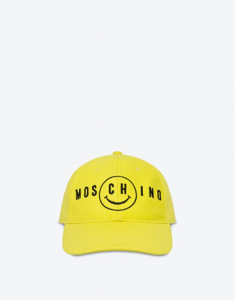 MOSCHINO SMILEY® EMBROIDERY CANVAS HAT 1