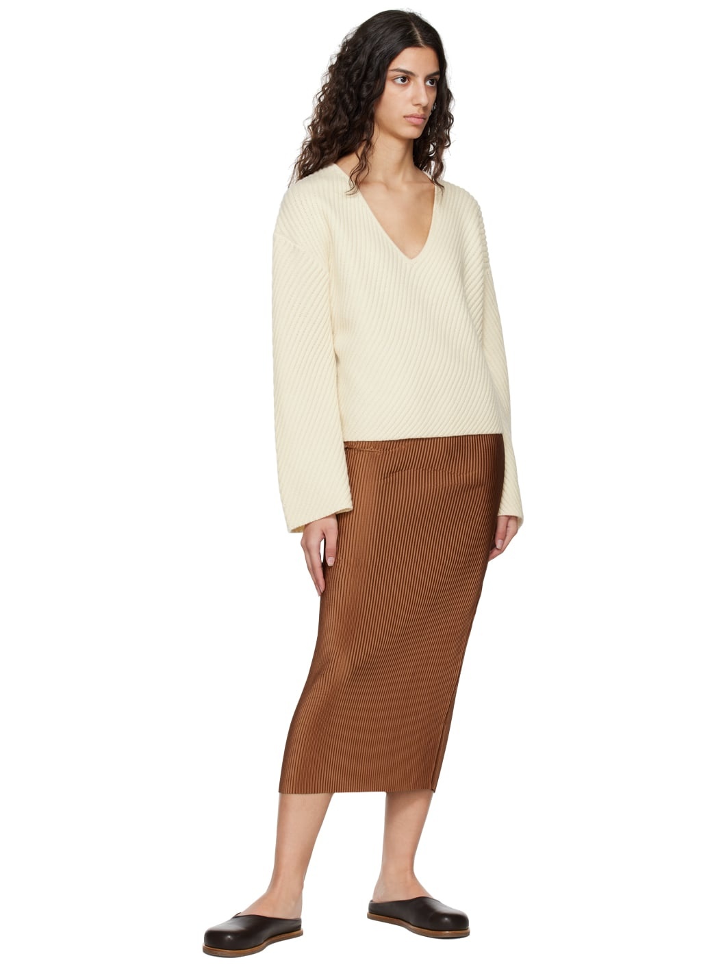 Tan Velmas Midi Skirt - 4