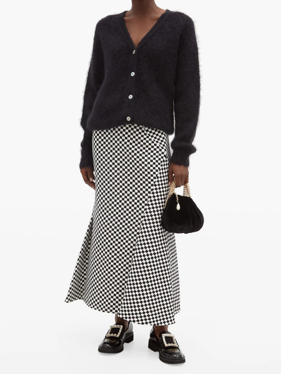 Erdem Ivetta checked bias-cut cotton-blend skirt outlook