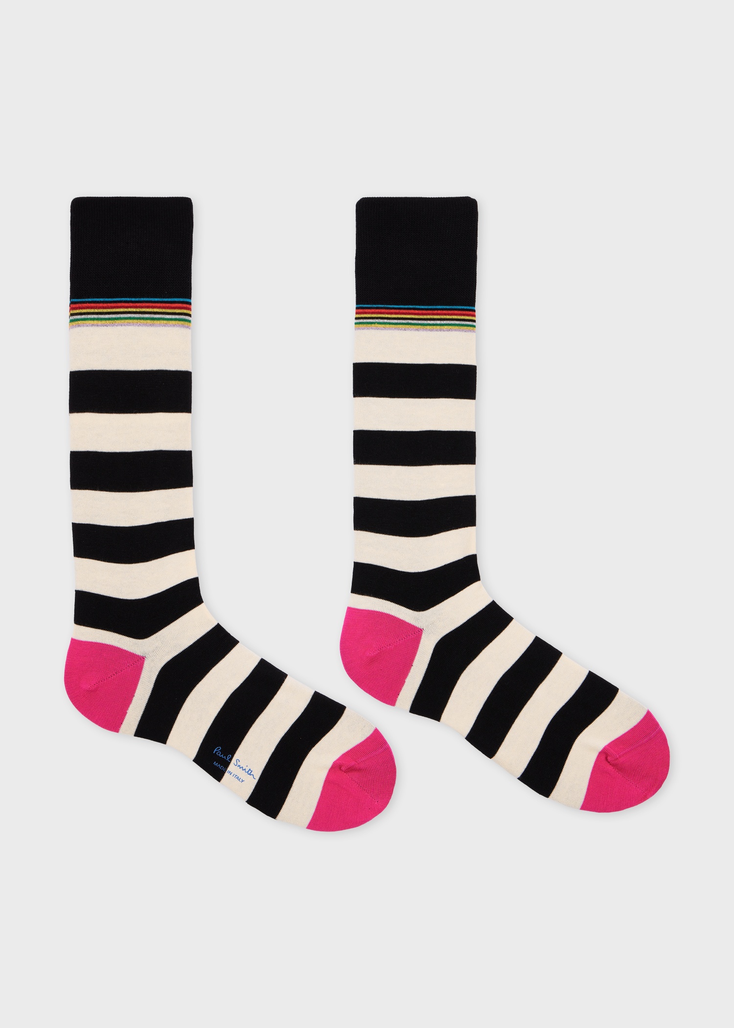 Black Contrast 'Signature Stripe' Socks - 2