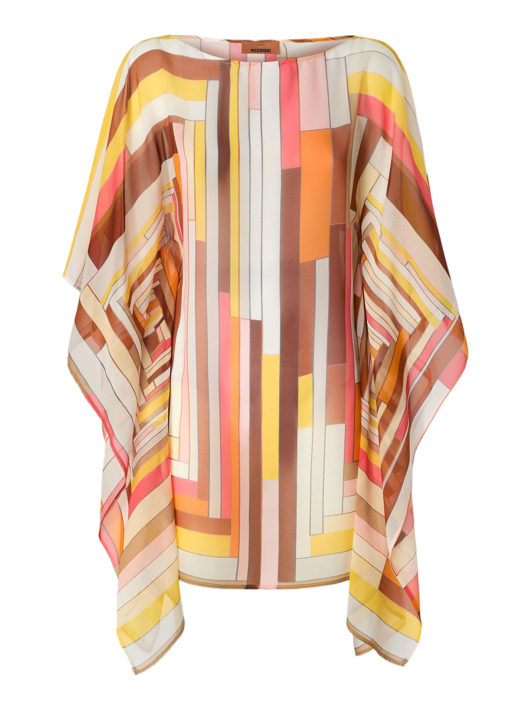 Missoni Short Printed Silk Kaftan With Wide Sleeves in Multicoloured at Nordstrom - 2