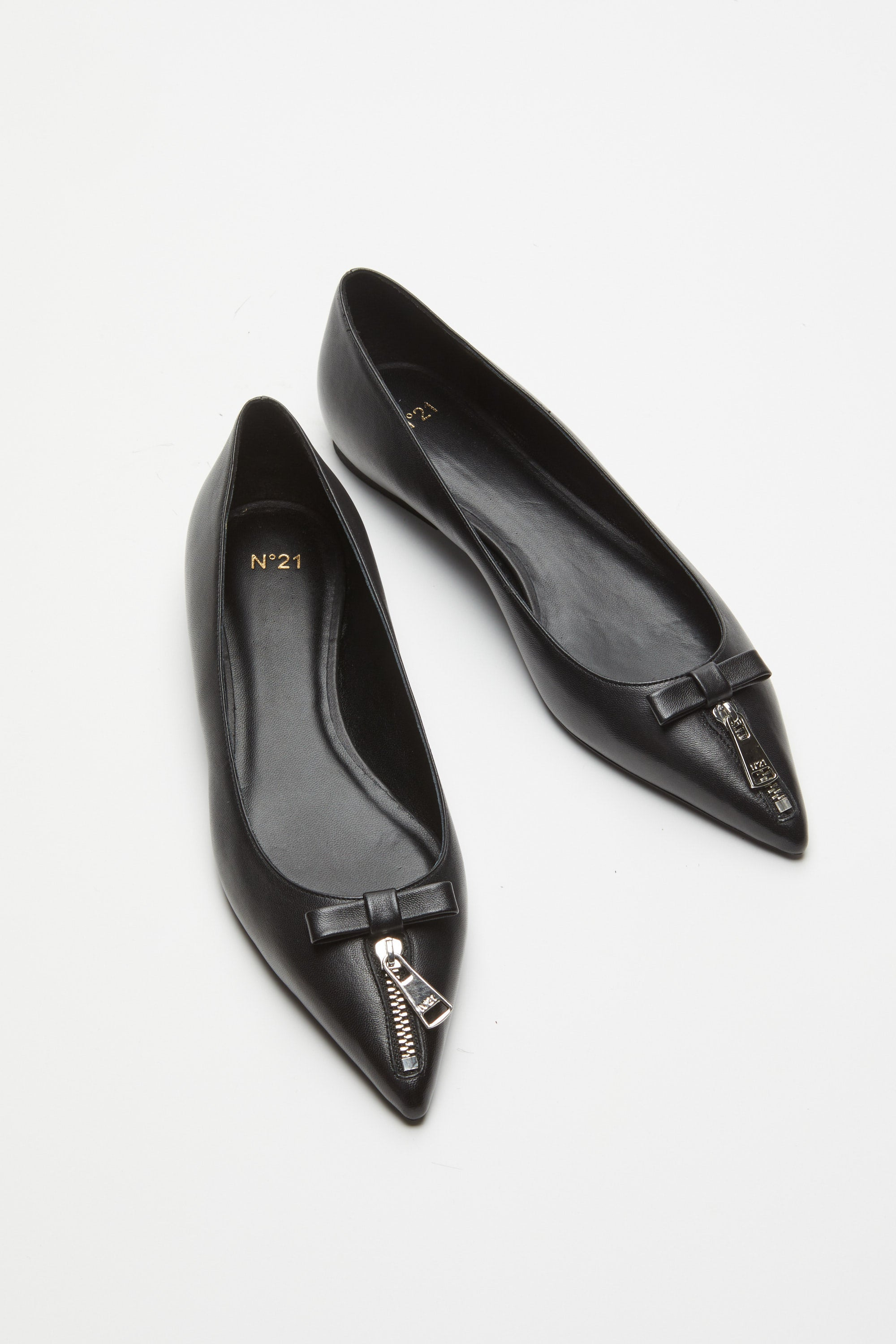 ZIP-DETAIL BALLET PUMPS - 5