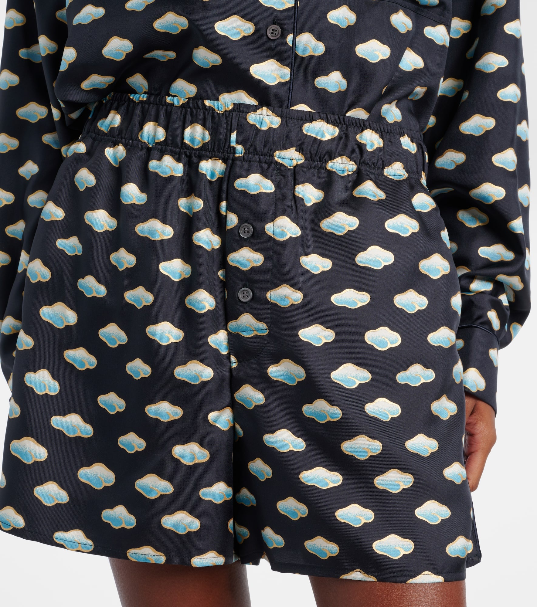 Clouds silk twill shorts - 4
