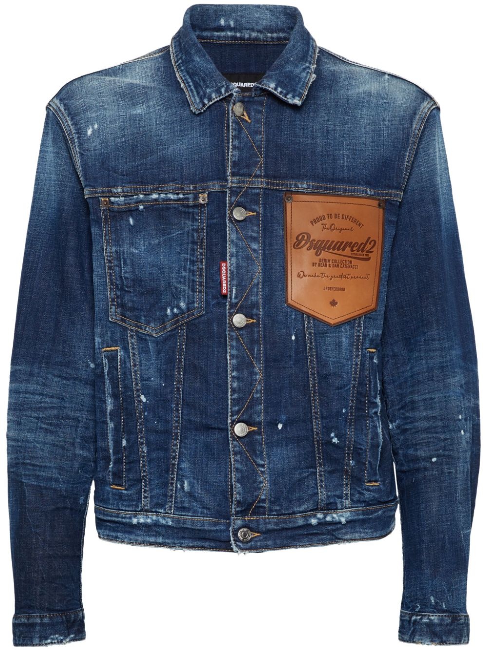 logo-patch denim jacket - 1